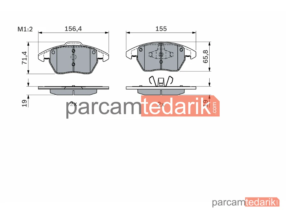 BOSCH 0986424825 | Fren Balatası (Ön) — Seat Ibiza IV, Seat Ibiza IV SC, Peugeot 208 I