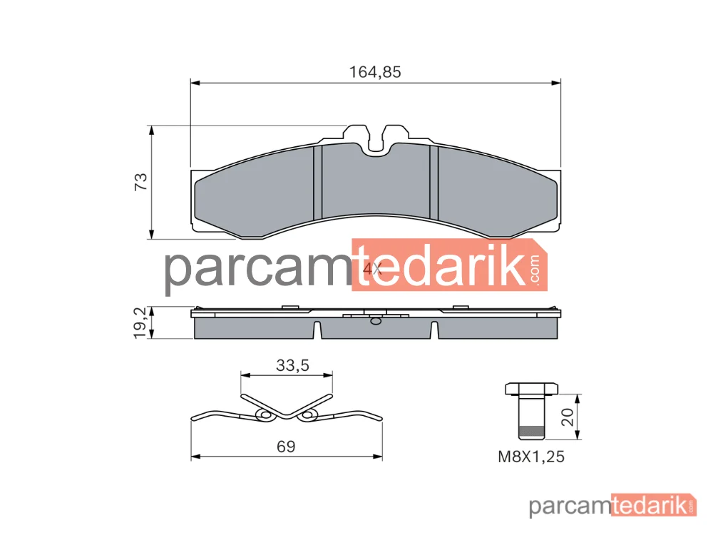 BOSCH 0986424832 | Fren Balatası — Mercedes-Benz Sprinter 4-t, Mercedes-Benz Sprinter 3-t