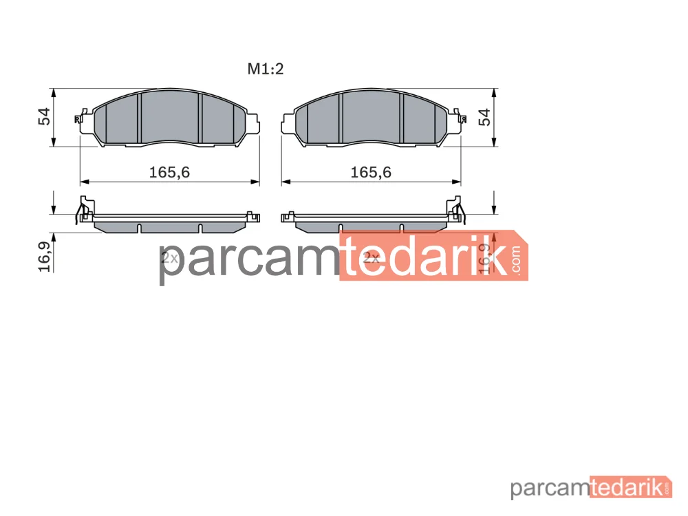 BOSCH 0986424837 | Fren Balatası (Ön) — Nissan Navara NP300 Pick-Up, Renault Alaskan