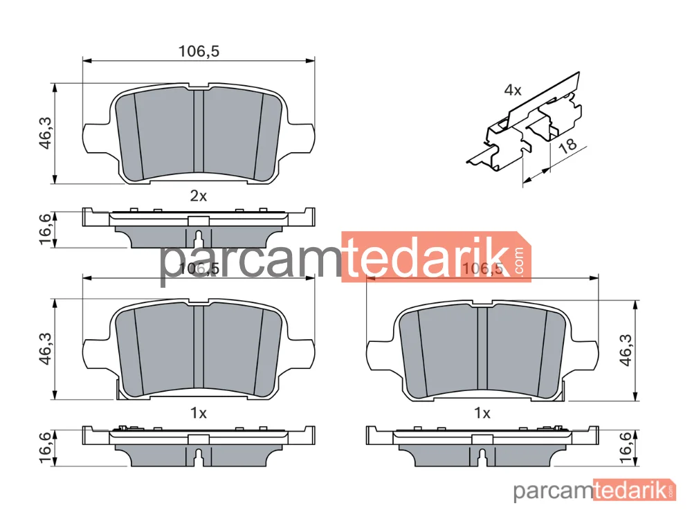 BOSCH 0986424839 | Fren Balatası (Arka) — Opel Astra K, Opel Astra K Kombi