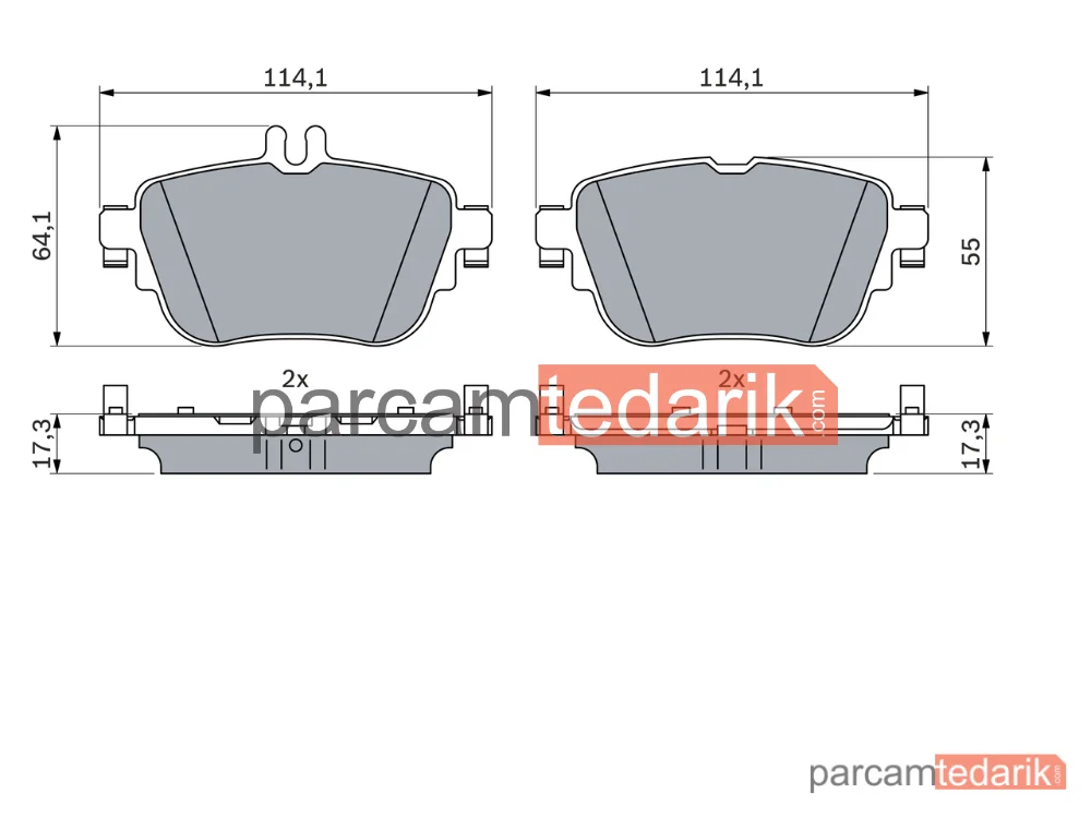 BOSCH 0986424845 | Fren Balatası (Arka) — Mercedes-Benz E-Serisi, Mercedes-Benz E-Serisi T-Model