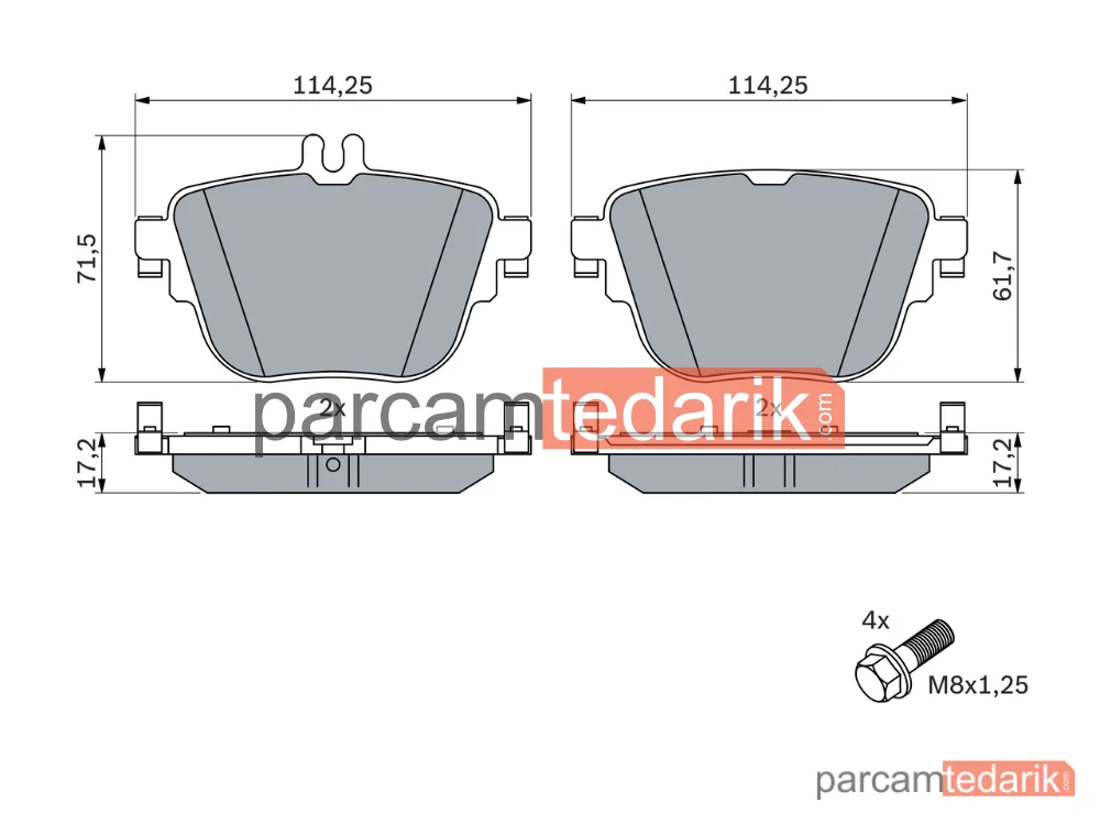 BOSCH 0986424859 | Fren Balatası — Mercedes-Benz E-Serisi, Mercedes-Benz Cls, Mercedes-Benz E-Serisi T-Model