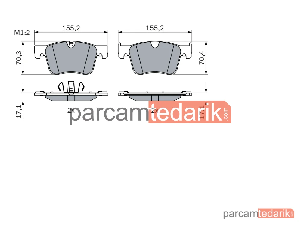 BOSCH 0986424860 | Fren Balatası (Ön) — Peugeot 5008 II, Citroen Grand C4 Spacetourer, Peugeot 3008 II Suv