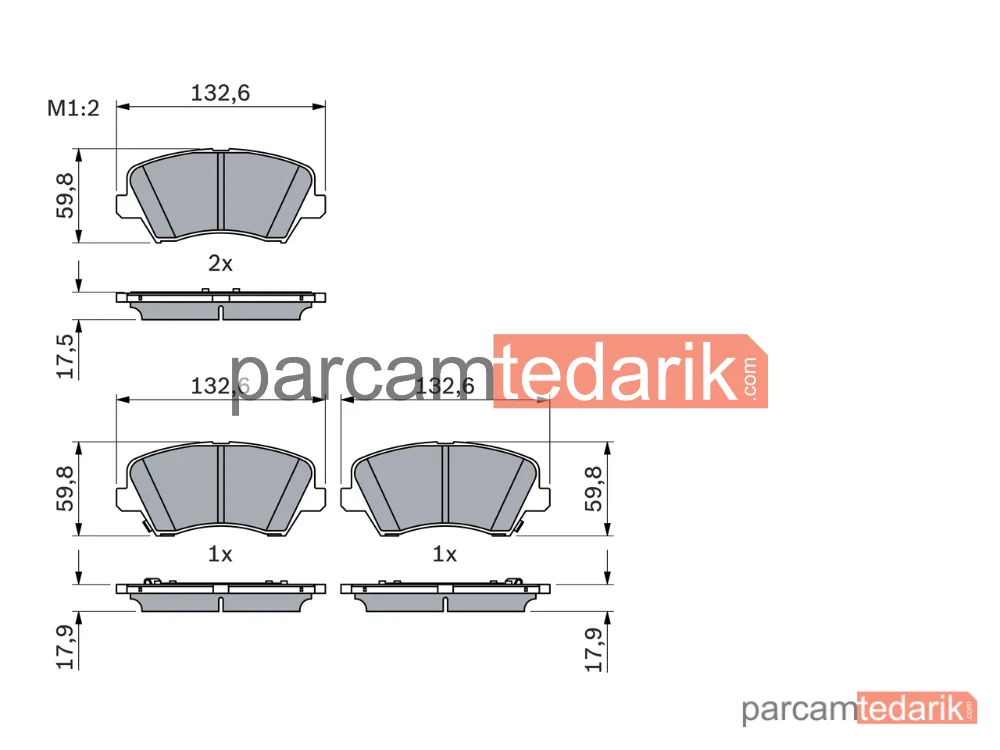 BOSCH 0986424863 | Fren Balatası (Ön) — Hyundai i30, Hyundai i30 Fastback, Kia Ceed
