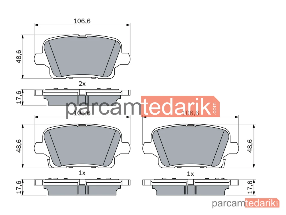 BOSCH 0986424872 | Fren Balatası (Arka) — Opel Insignia B Grand Sport, Opel Insignia B