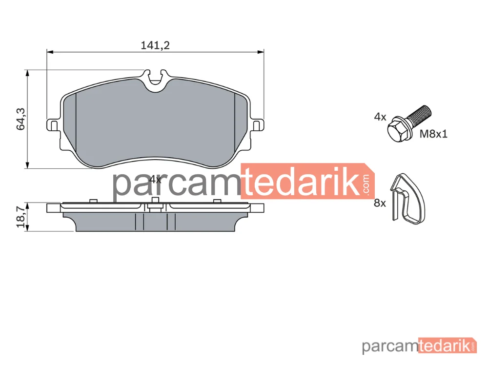 BOSCH 0986424875 | Fren Balatası (Arka) — VW Amarok, VW Crafter, VW Grand California Camper