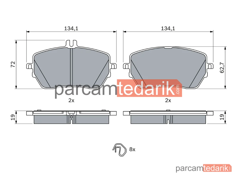 BOSCH 0986424887 | Fren Balatası (Ön) — Mercedes-Benz A-Serisi, Mercedes-Benz B-Serisi