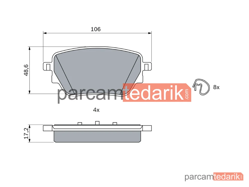 BOSCH 0986424889 | Fren Balatası (Arka) — Mercedes-Benz A-Serisi, Mercedes-Benz B-Serisi, Mercedes-Benz Cla