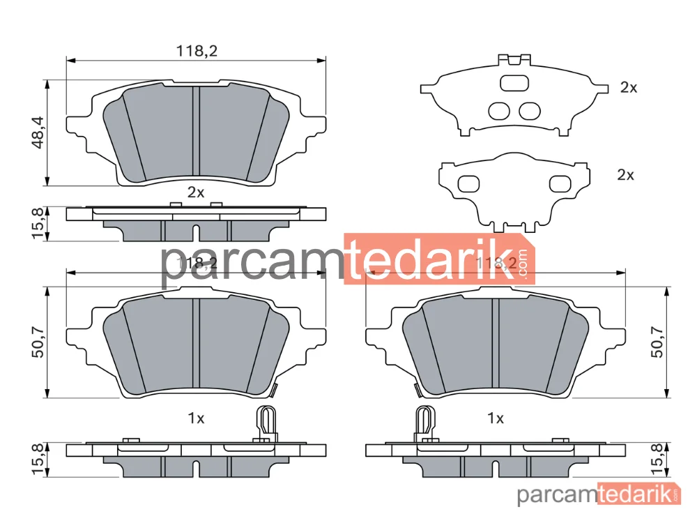 BOSCH 0986424911 | Fren Balatası (Arka) — Toyota Corolla, Toyota C-Hr, Toyota Yaris