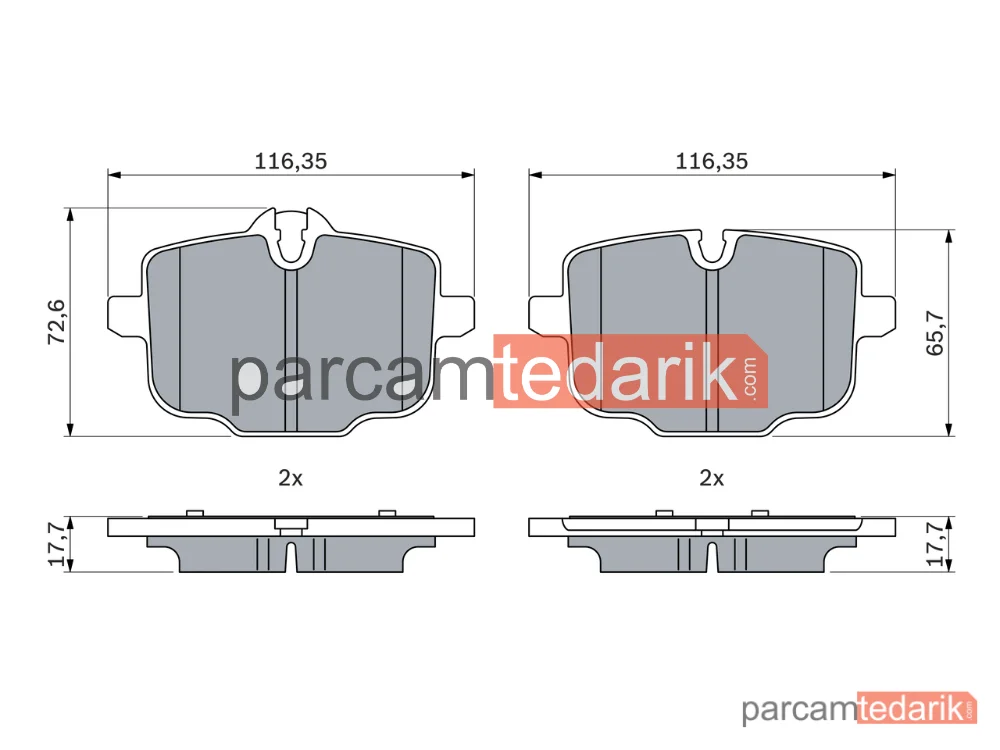 BOSCH 0986424922 | Fren Balatası (Arka) — BMW 5, BMW 6 Gran Turismo, BMW X3