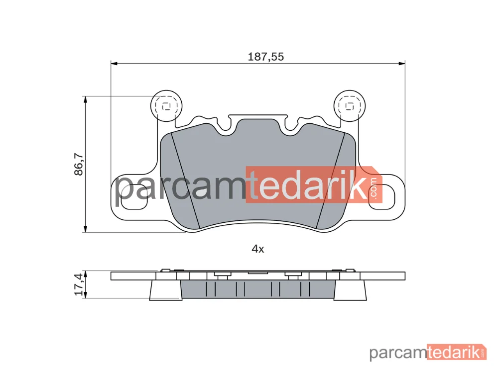 BOSCH 0986424926 | Fren Balatası (Arka) — Porsche 911, Porsche 718 Boxster Spyder, Porsche 718 Cayman
