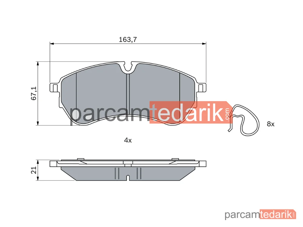 BOSCH 0986424929 | Fren Balatası — VW Crafter, VW Grand California Camper