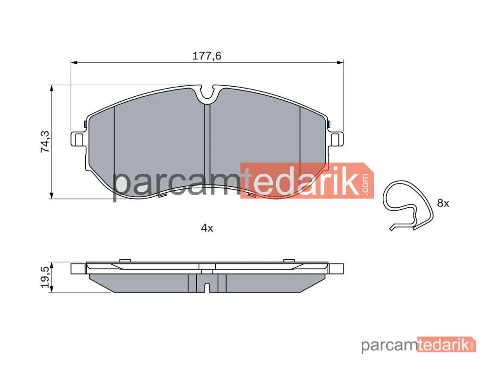 BOSCH 0986424931 | Fren Balatası (Ön) — VW Crafter, VW Grand California Camper