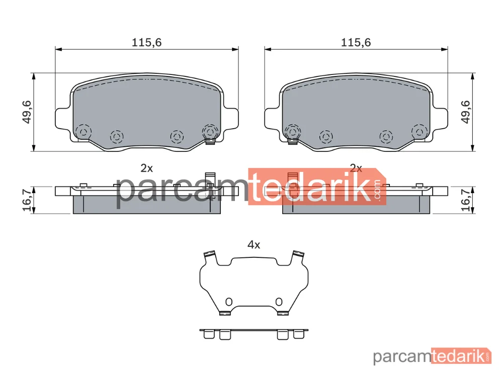 BOSCH 0986424961 | Fren Balatası (Arka) — Jeep Cherokee