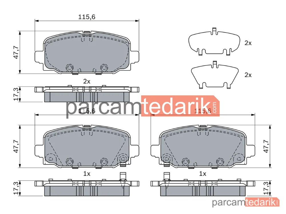 BOSCH 0986424963 | Fren Balatası (Arka) — Jeep Compass