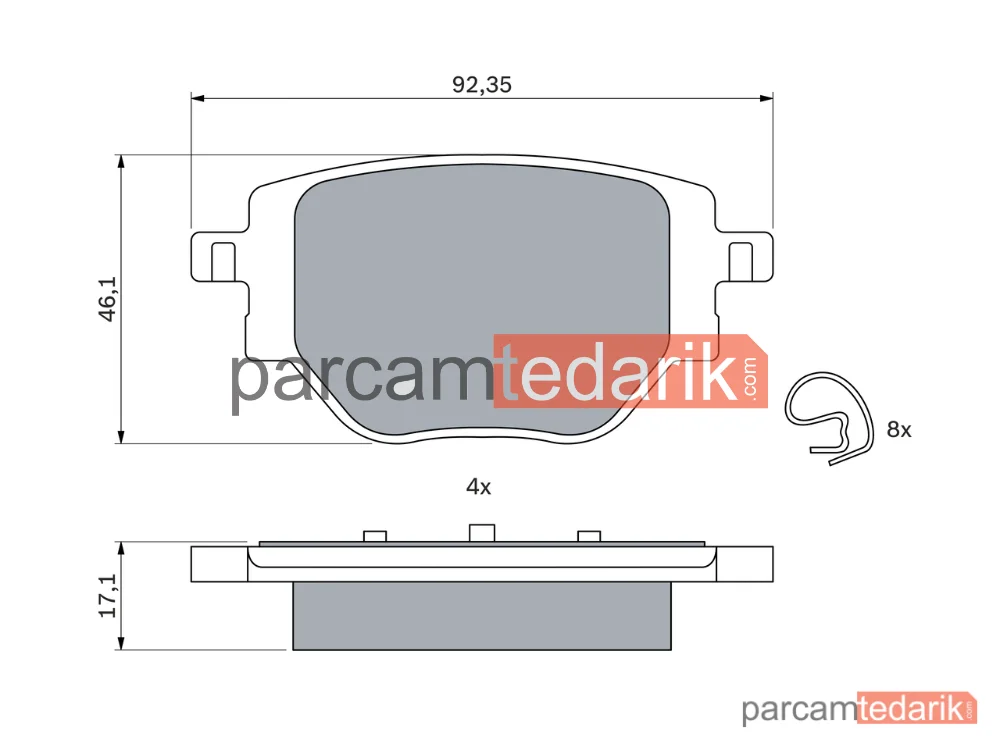 BOSCH 0986424988 | Fren Balatası (Arka) — Peugeot 208 II, Peugeot 2008 II, Opel Corsa F