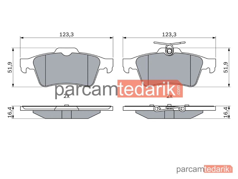BOSCH 0986424999 | Fren Balatası (Arka) — Peugeot 508 I, Peugeot 508 SW I