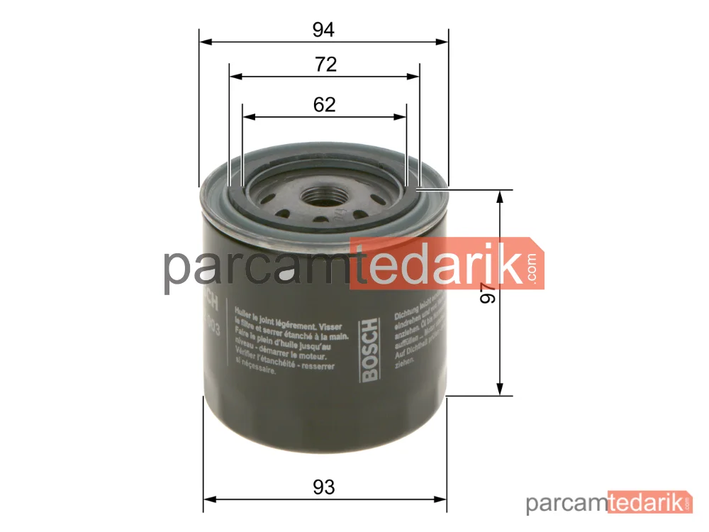 0986452003 | Yağ Filtresi — Jeep Cherokee, Jeep Grand Cherokee I, Chrysler 300C Touring