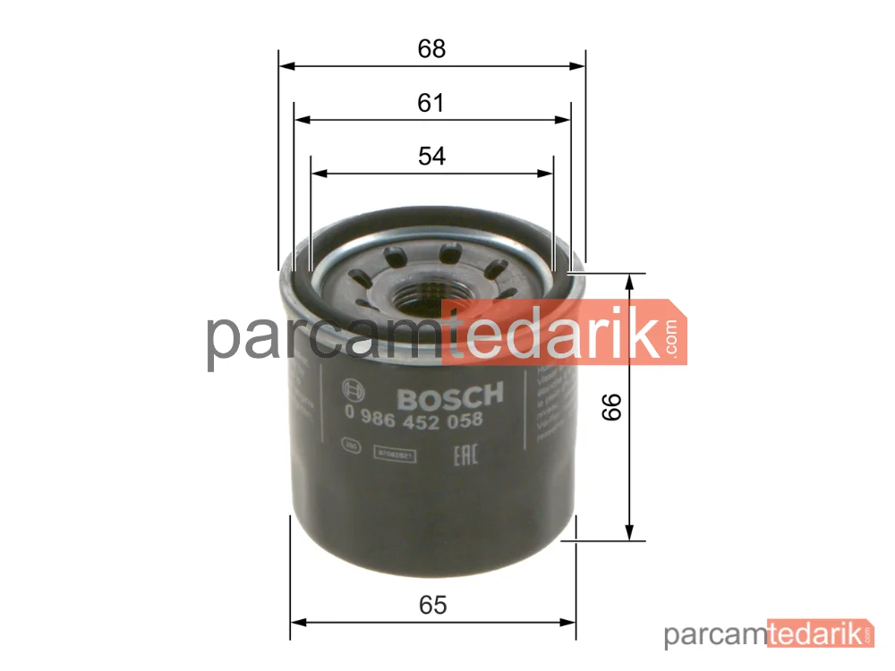 BOSCH 0986452058 | Yağ Filtresi — Piaggio Porter, Daihatsu Charade III, Daihatsu Charade IV