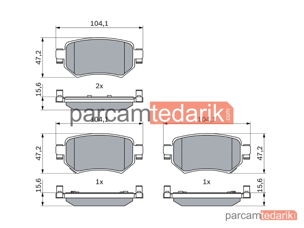 BOSCH 0986460010 | Fren Balatası (Arka) — Mazda 6
