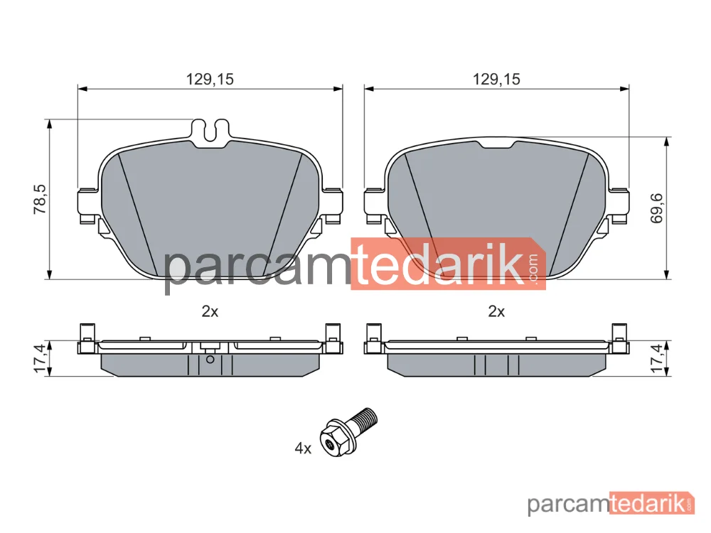BOSCH 0986460039 | Fren Balatası — Mercedes-Benz E-Serisi T-Model, Mercedes-Benz E-Serisi Cabrio