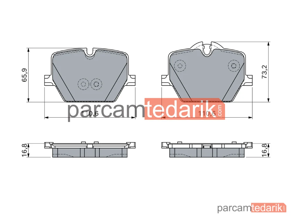 BOSCH 0986460057 | Fren Balatası (Arka) — BMW 3, BMW 3 Touring, BMW 4 Coupe