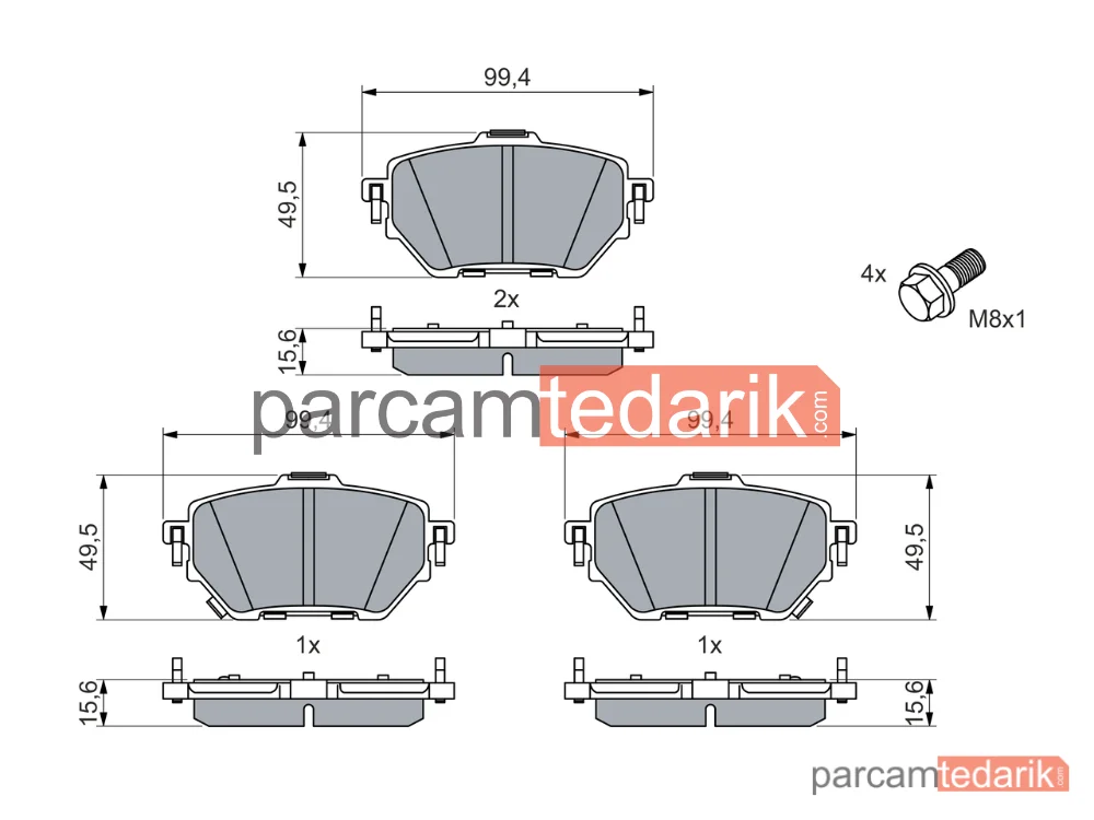 BOSCH 0986460066 | Fren Balatası — Toyota Corolla, Toyota Yaris Cross