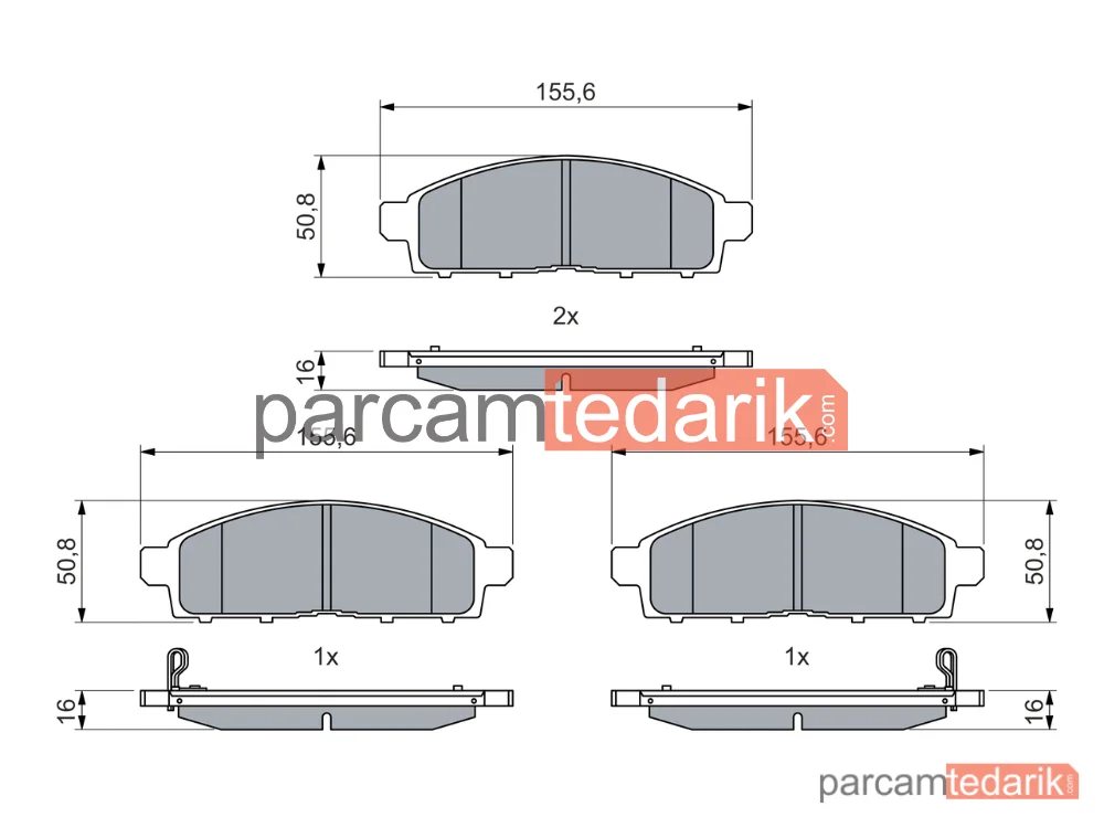 BOSCH 0986460069 | Fren Balatası — Mitsubishi L200 / Triton, Fiat Fullback Pick-Up