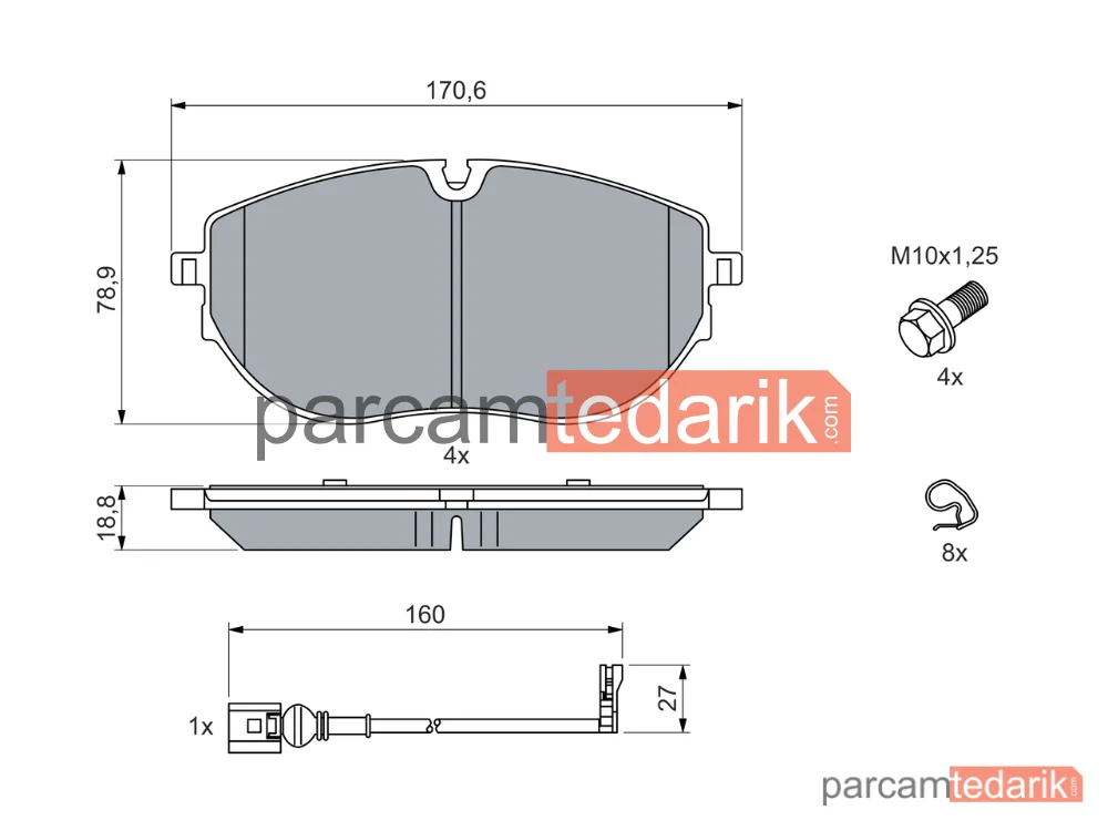BOSCH 0986460082 | Fren Balatası — VW Transporter T6 / Caravelle T6, VW Transporter T6, VW Multivan T6