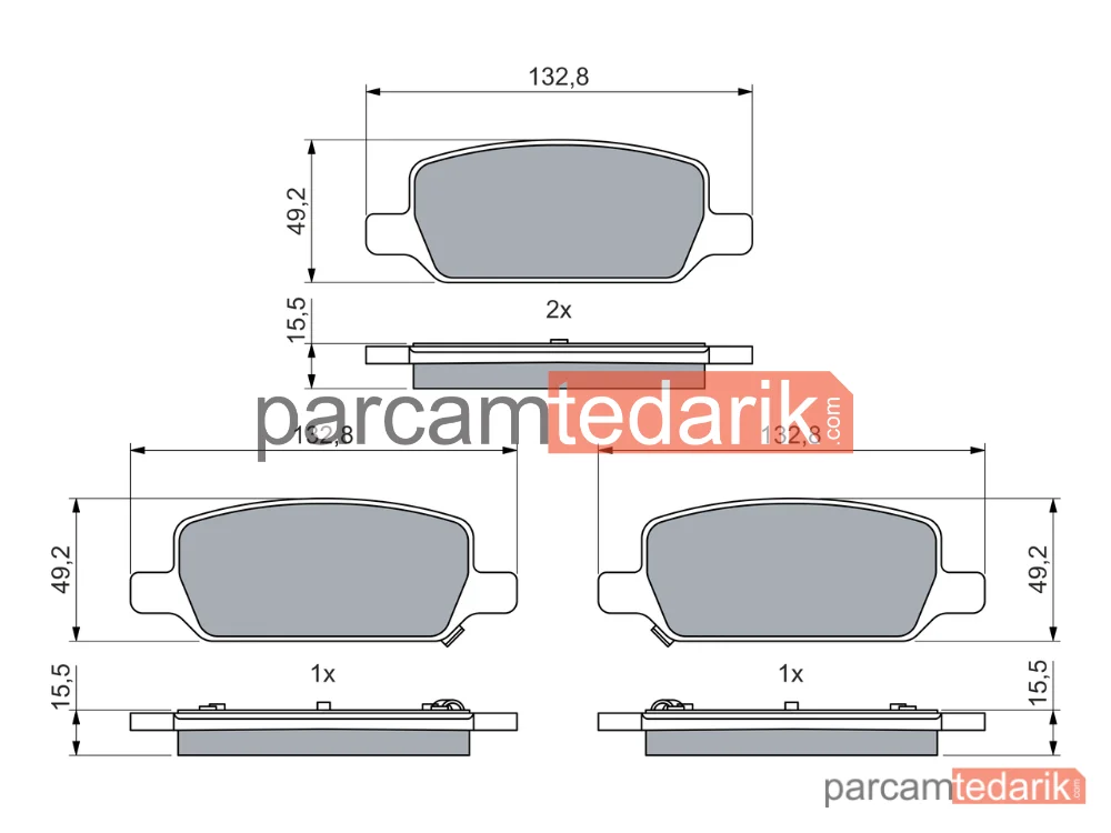 BOSCH 0986460086 | Fren Balatası (Arka) — Tesla Model 3, Tesla Model Y