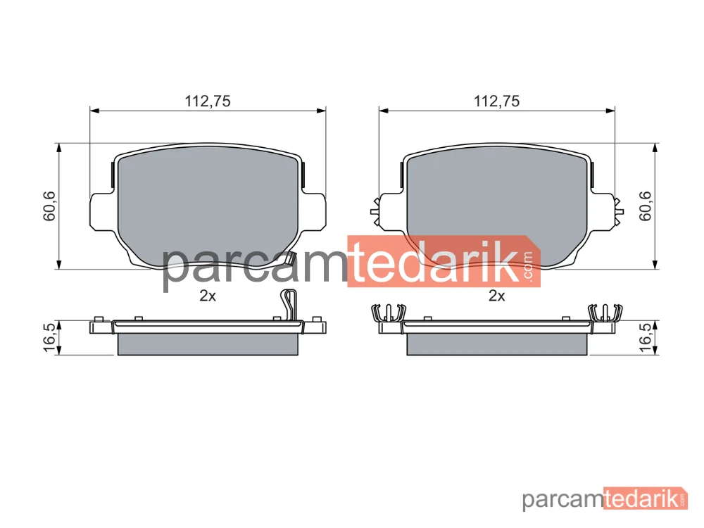 BOSCH 0986460087 | Fren Balatası (Arka) — Tesla Model 3, Tesla Model Y