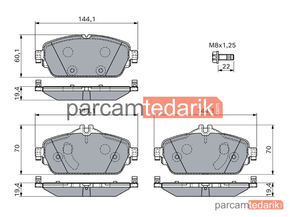 BOSCH 0986460128 | Fren Balatası — Mercedes-Benz C-Serisi, Mercedes-Benz C-Serisi T-Model