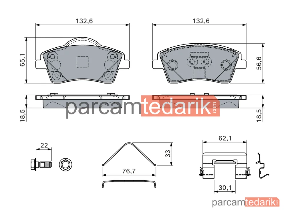 BOSCH 0986460141 | Fren Balatası — Ön, Volvo XC40