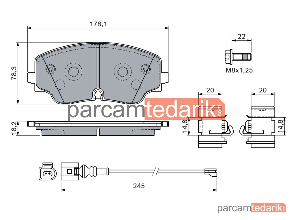 BOSCH 0986460162 | Fren Balatası — VW Golf VIII, Audi A3, Audi A3 Limousine