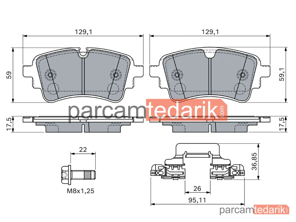 BOSCH 0986460174 | Fren Balatası — Audi Q5, Audi A6 C8, Audi A7