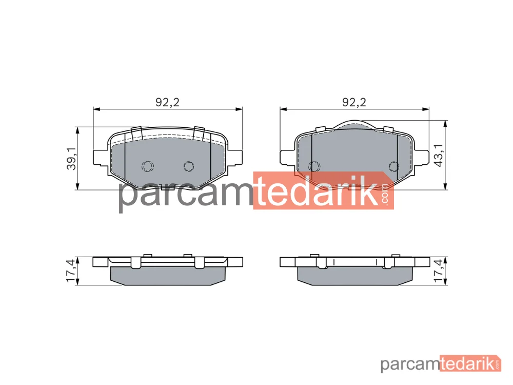 BOSCH 0986460183 | Fren Balatası (Arka) — Peugeot 208 II, DS 3 / DS 3 Crossback, Peugeot 2008 II