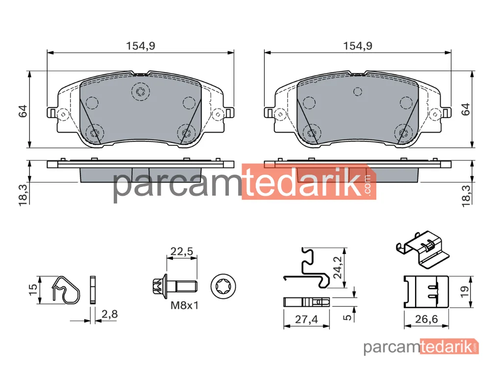 BOSCH 0986460291 | Fren Balatası — Peugeot 208 II, DS 3 / DS 3 Crossback, Peugeot 2008 II