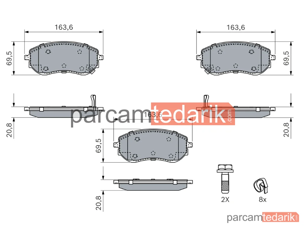 BOSCH 0986460314 | Fren Balatası — Mercedes-Benz X-Serisi, Nissan Navara NP300 Pick-Up