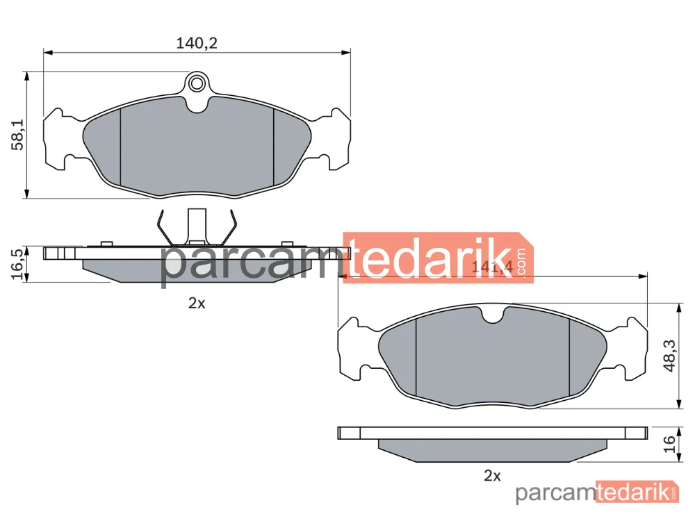 BOSCH 0986460938 | Fren Balatası — Opel Astra F, Opel Vectra A, Opel Corsa A