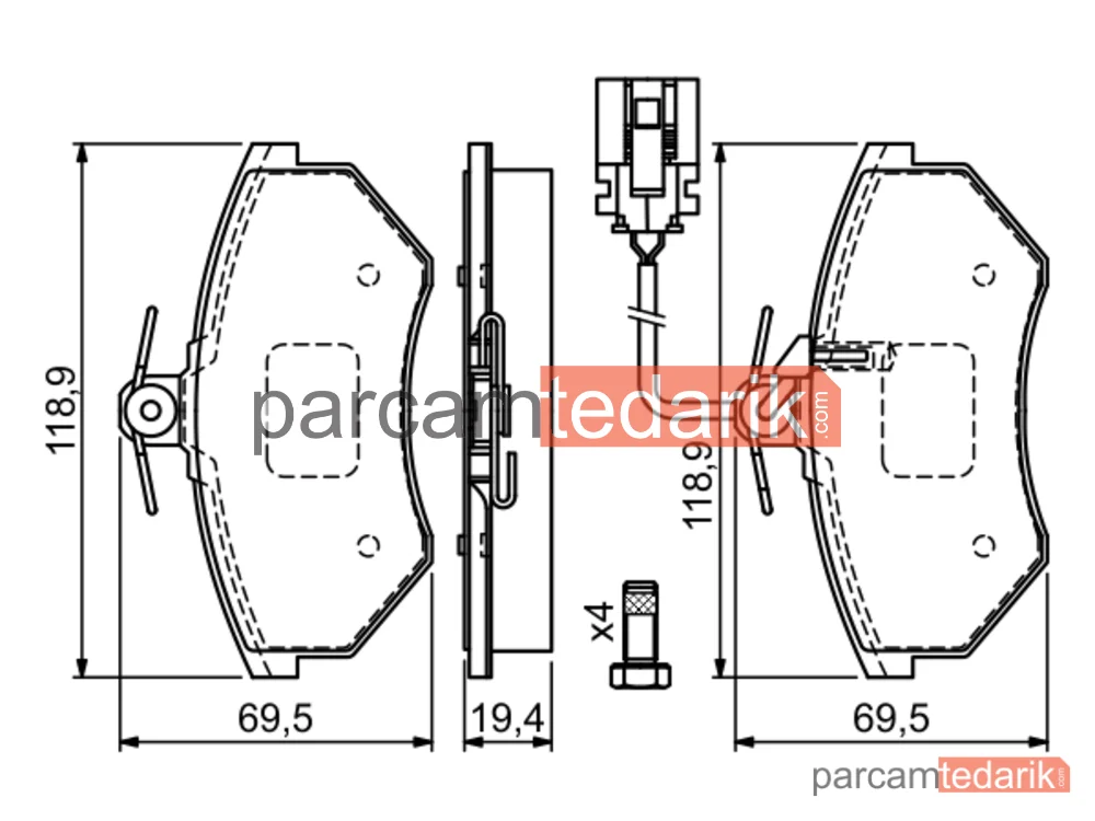 BOSCH 0986460948 | Fren Balatası (Ön) — Audi 80 B3, VW Vento, Audi 90 B3