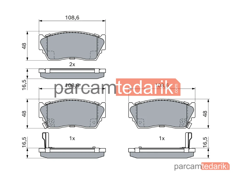 BOSCH 0986460997 | Fren Balatası (Ön) — Nissan Sunny III, Nissan Sunny III Liftback, Nissan 100NX
