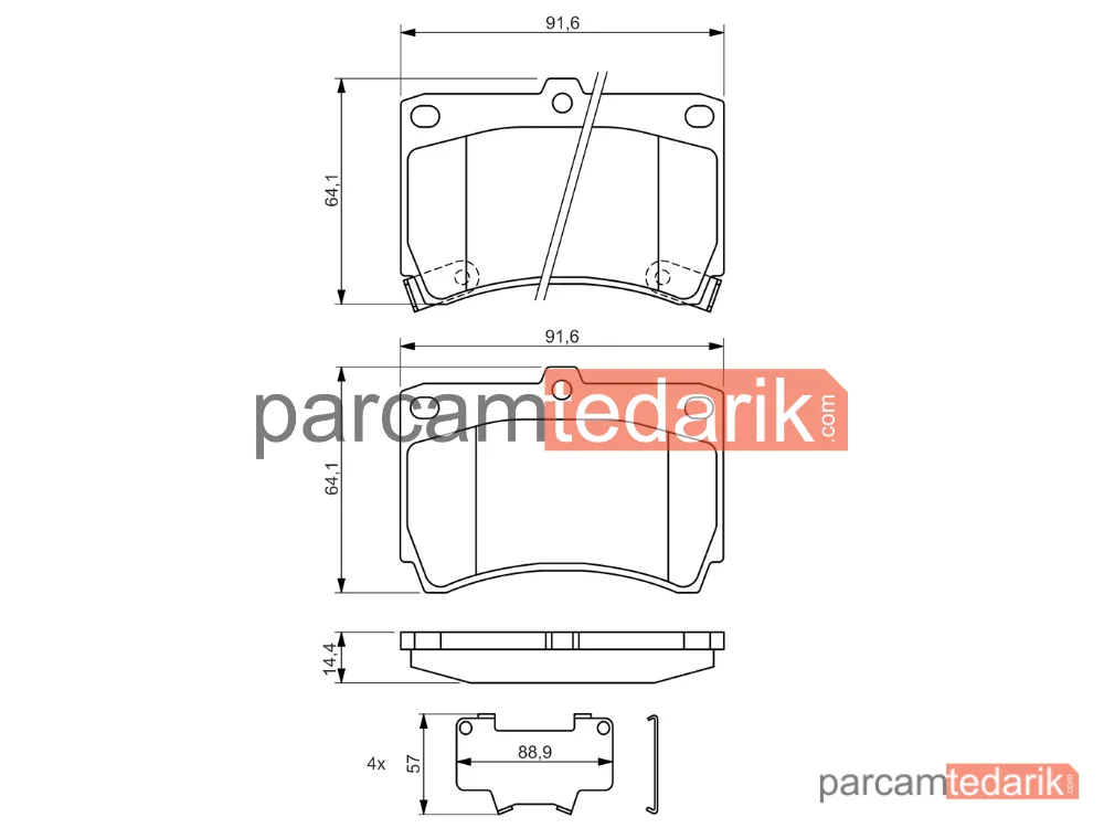 BOSCH 0986461141 | Fren Balatası (Ön) — Mazda 323 C IV, Mazda 323 S IV, Mazda Demio