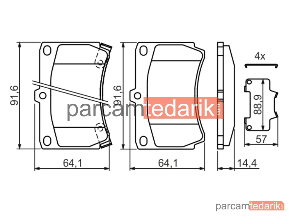 BOSCH 0986461141 | Fren Balatası (Ön) — Mazda 323 C IV, Mazda 323 S IV, Mazda Demio
