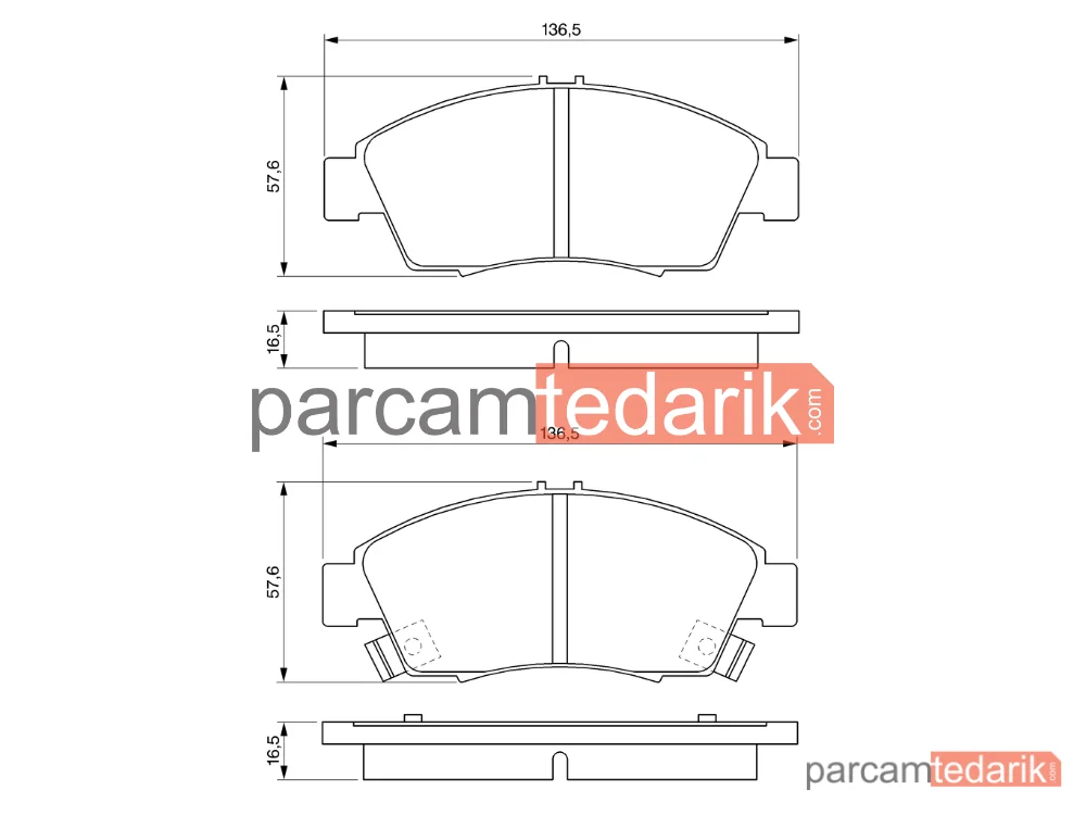 BOSCH 0986461759 | Fren Balatası — Honda Civic VI, Honda Civic VII, Honda Civic V