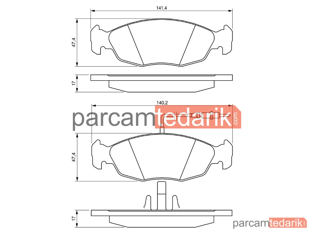 BOSCH 0986461764 | Fren Balatası (Ön) — Peugeot 306, Peugeot 306 Cabrio