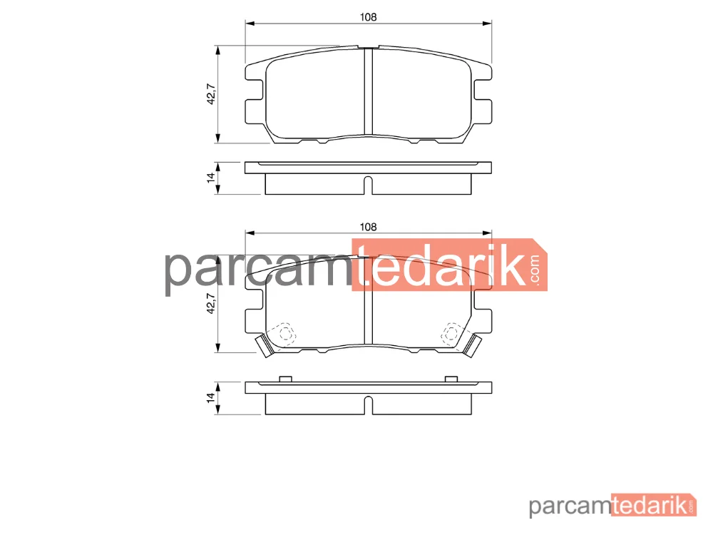 BOSCH 0986461768 | Fren Balatası (Ön) — Mitsubishi Pajero II, Mitsubishi Pajero II Canvas Top, Mitsubishi L400