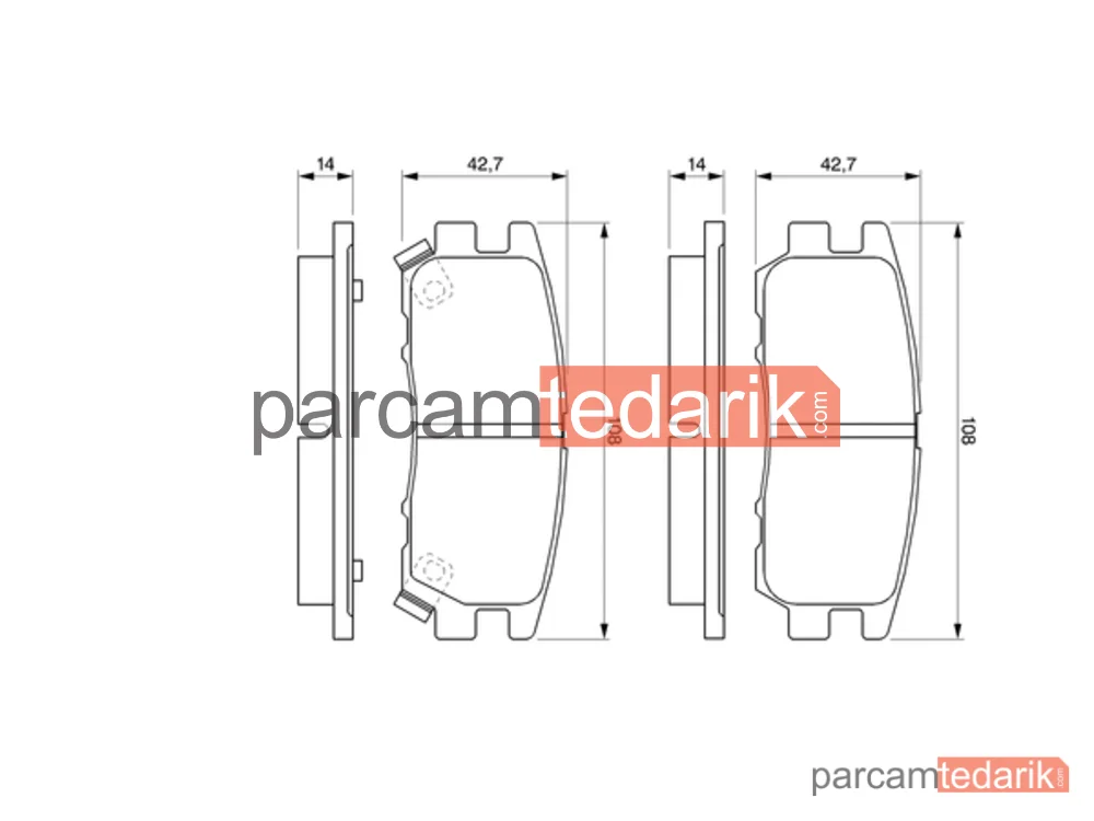 BOSCH 0986461768 | Fren Balatası (Ön) — Mitsubishi Pajero II, Mitsubishi Pajero II Canvas Top, Mitsubishi L400