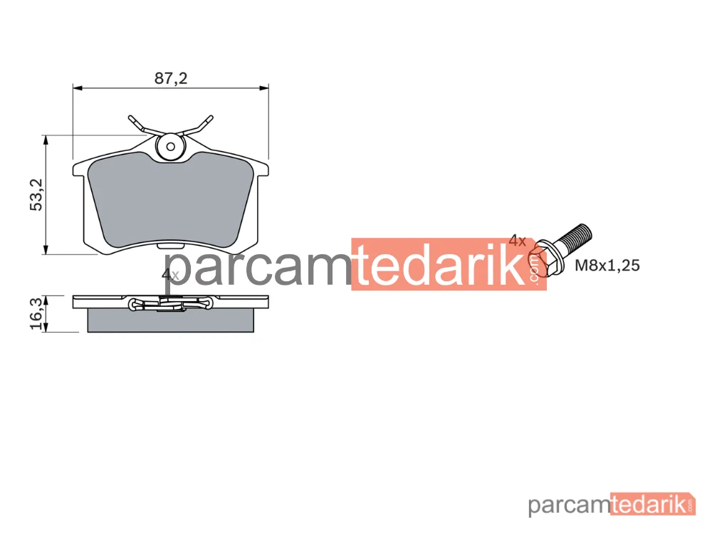 BOSCH 0986461769 | Fren Balatası (Arka) — Audi A6 C5, Seat Leon, Seat Cordoba