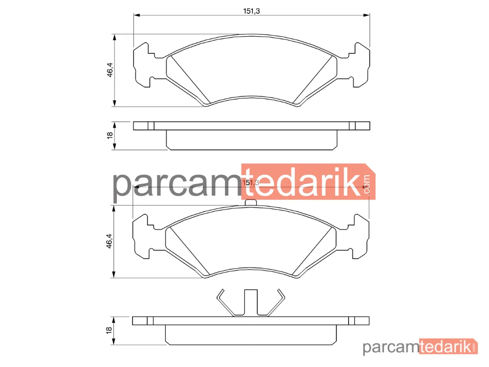 BOSCH 0986466402 | Fren Balatası (Ön) — Ford Sierra II, Ford Fiesta III, Ford Escort III