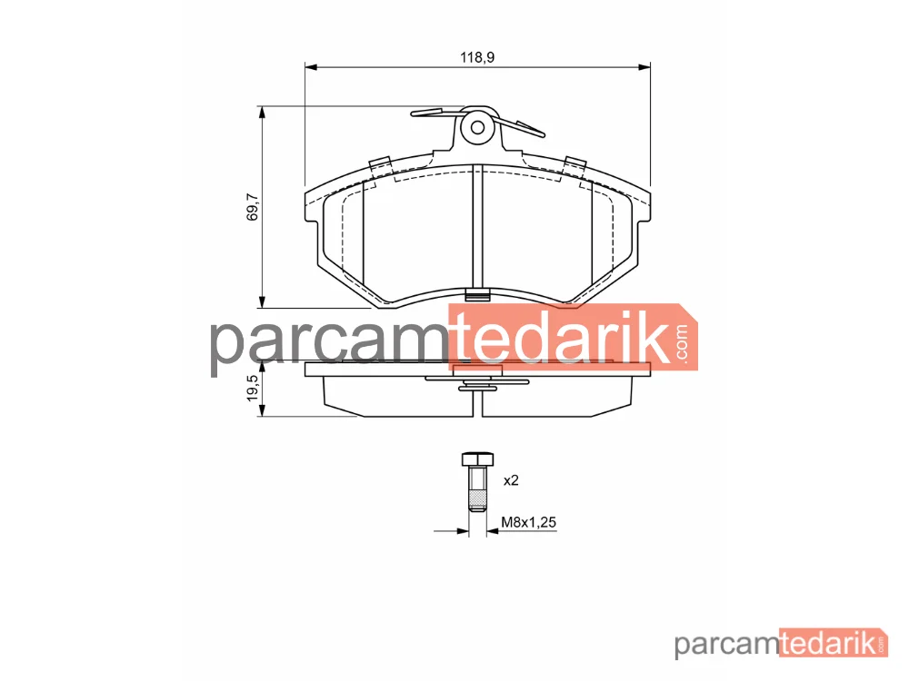 BOSCH 0986466700 | Fren Balatası (Ön) — Audi 80 B4, Audi Coupe B3, Audi 100 C3